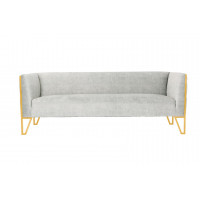Manhattan Comfort SF008-GY Vector 81.5 in. Grey and Gold Velvet 3-Seat Sofa